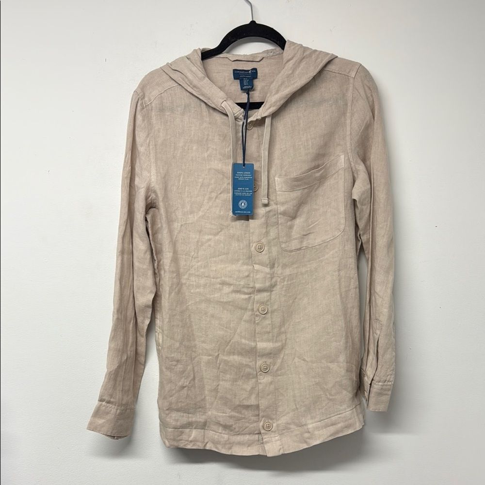 Caribbean Joe Tan Relaxed Fit Casual Button Down Shirt